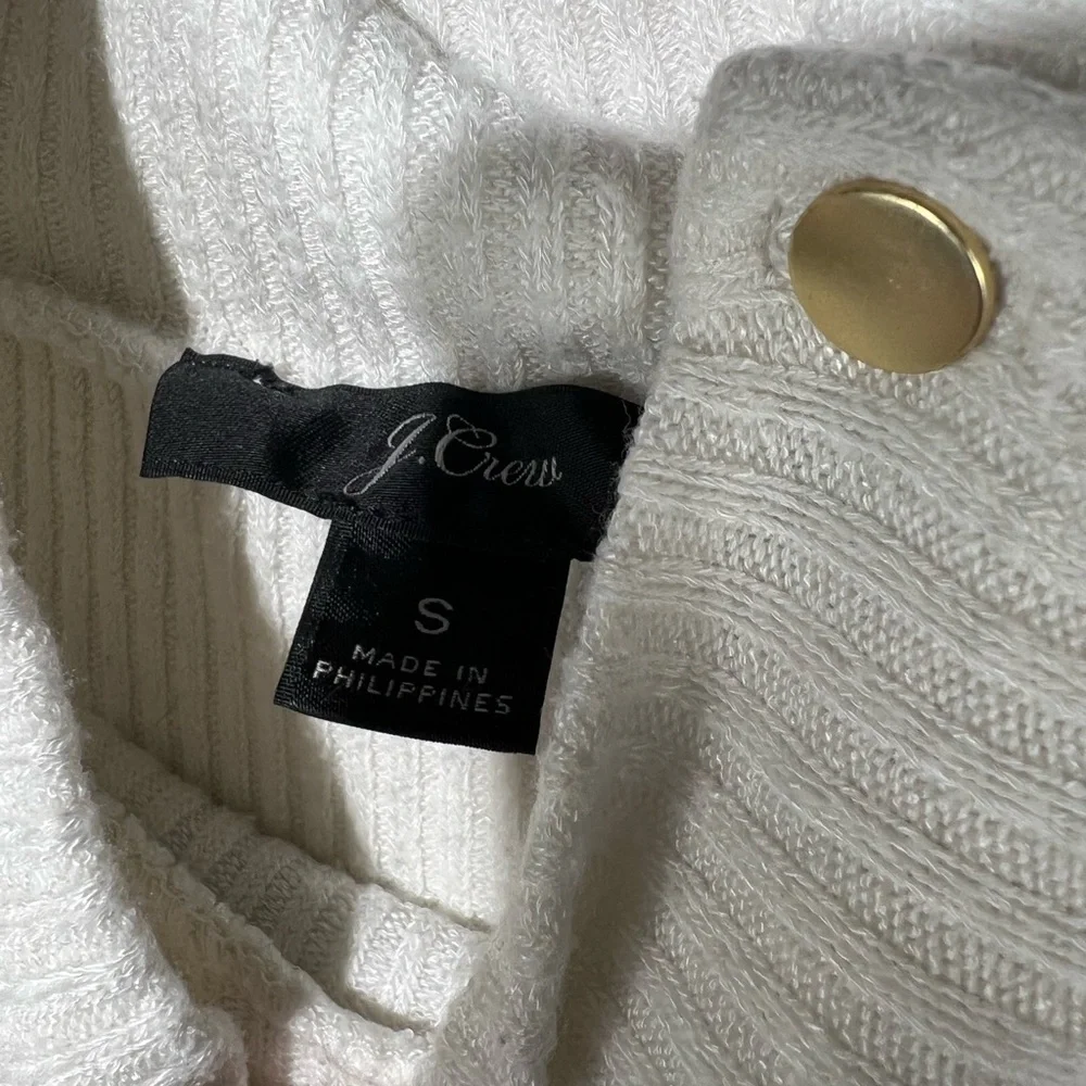 J.Crew J.Crew Ribbed Button-Shoulder Turtleneck Top Sz Small